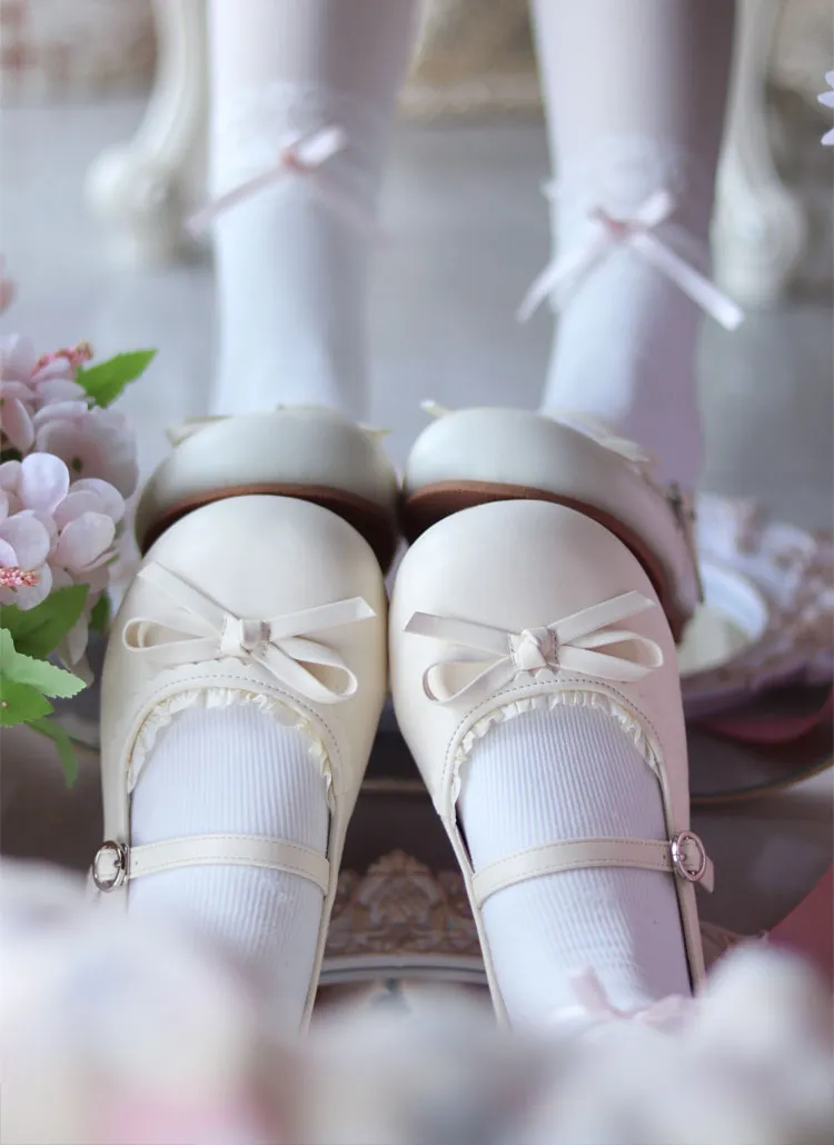 Lacy Bow Mary Jane Flats