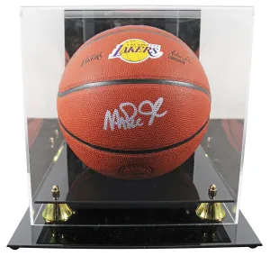 Lakers Magic Johnson Authentic Signed Wilson Logo Basketball w/ Case BAS Witness