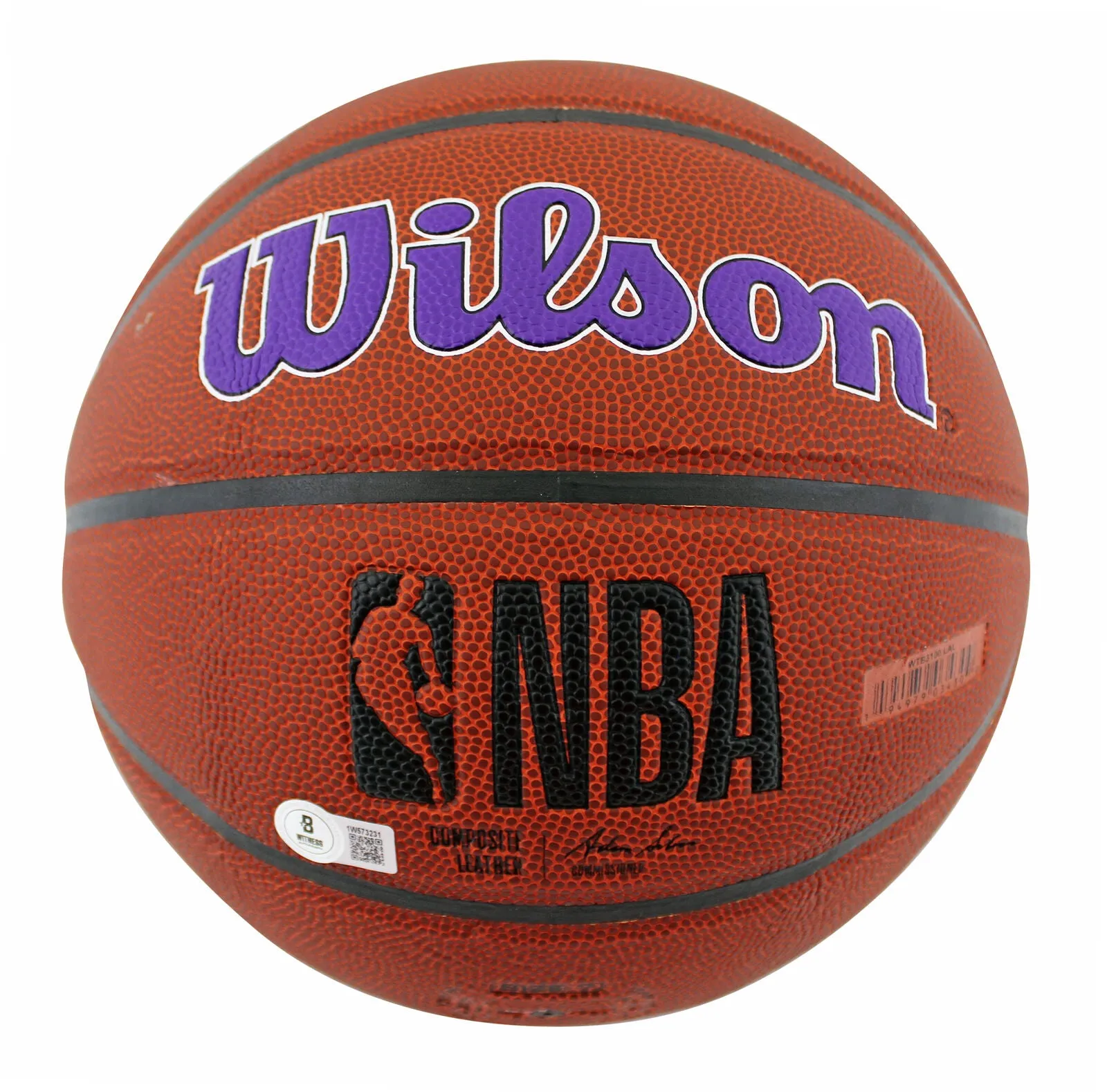 Lakers Shaquille O'Neal Signed Wilson Lakers Logo Basketball W/ Case BAS Wit 2