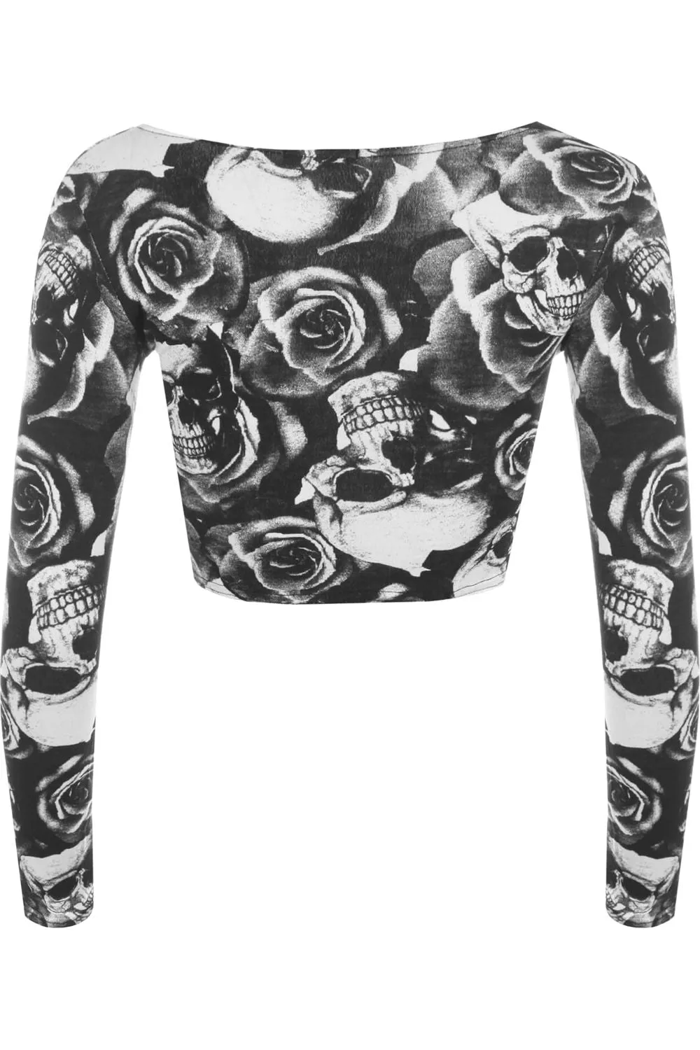 Long Sleeve Printed Crop Top