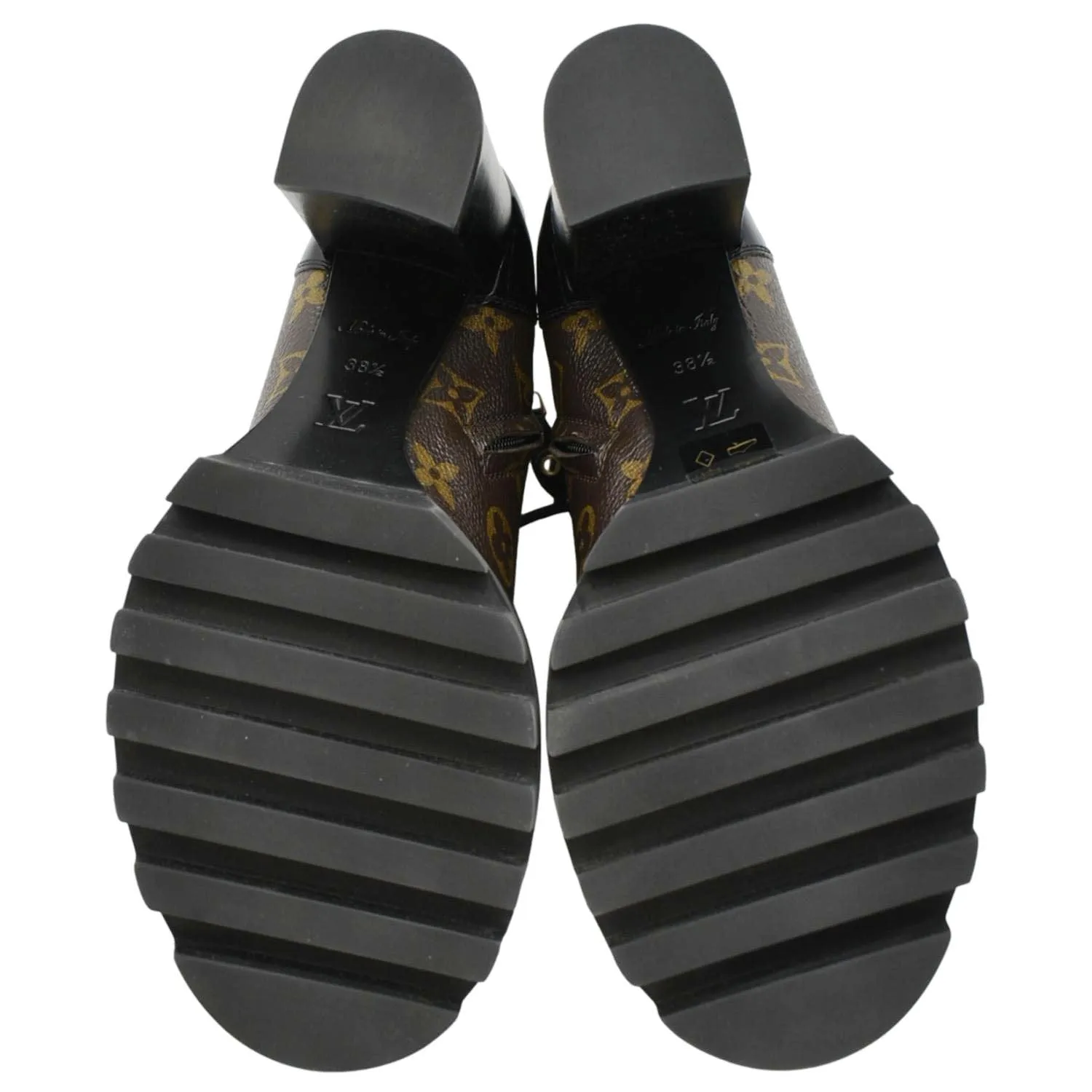LOUIS VUITTON Star Trail Monogram Canvas Ankle Boot Black 38.5