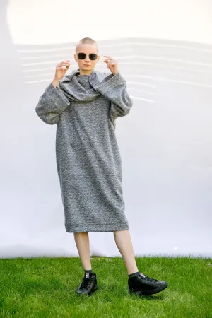 Loungewear Dress, Holiday Dress, Women Comfortwear, Winter Sweater Dress, Gray Cozy Dress, Fall Clothing, Plus Size Dress, Soft Knit Tunic