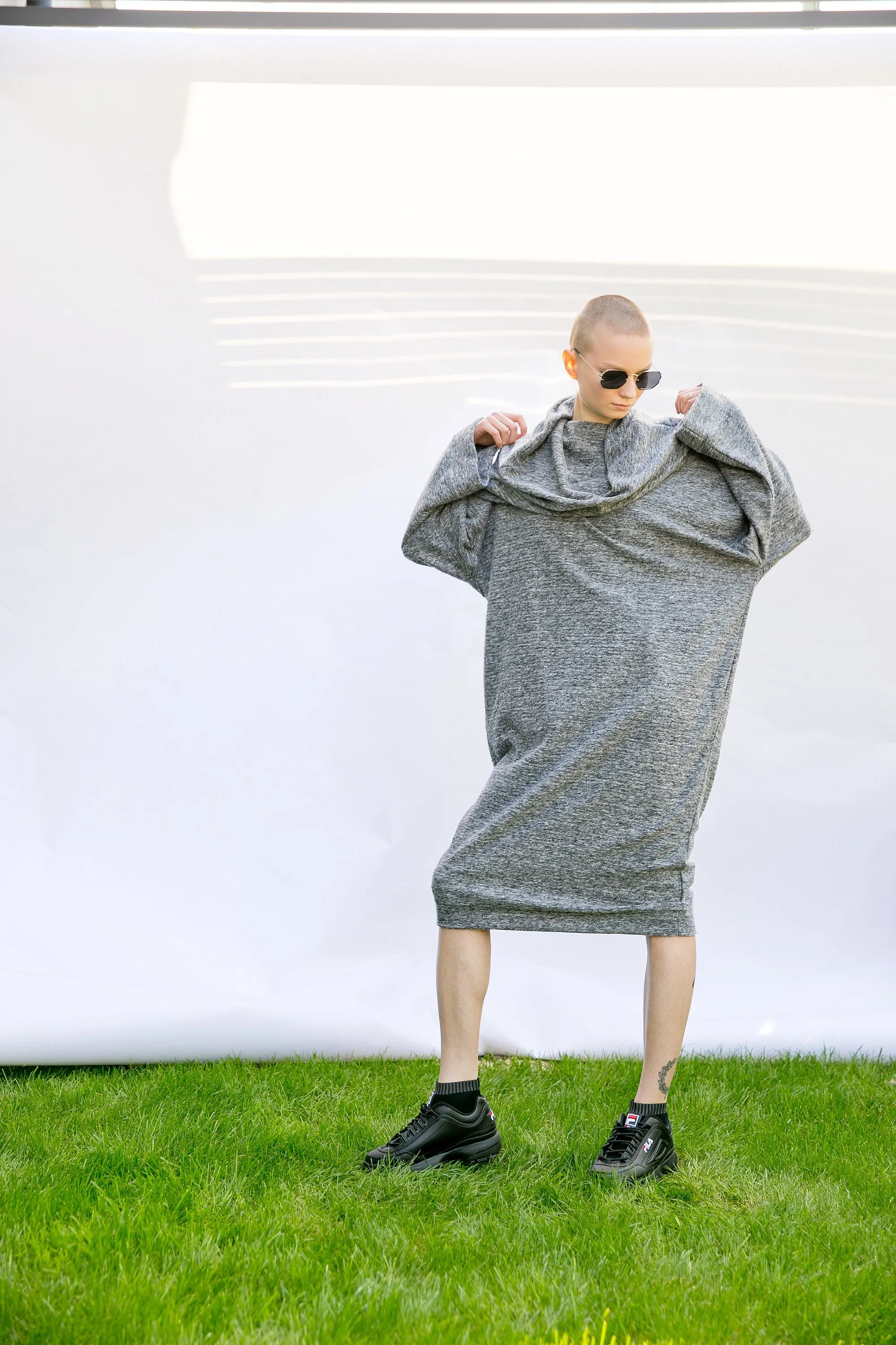 Loungewear Dress, Holiday Dress, Women Comfortwear, Winter Sweater Dress, Gray Cozy Dress, Fall Clothing, Plus Size Dress, Soft Knit Tunic