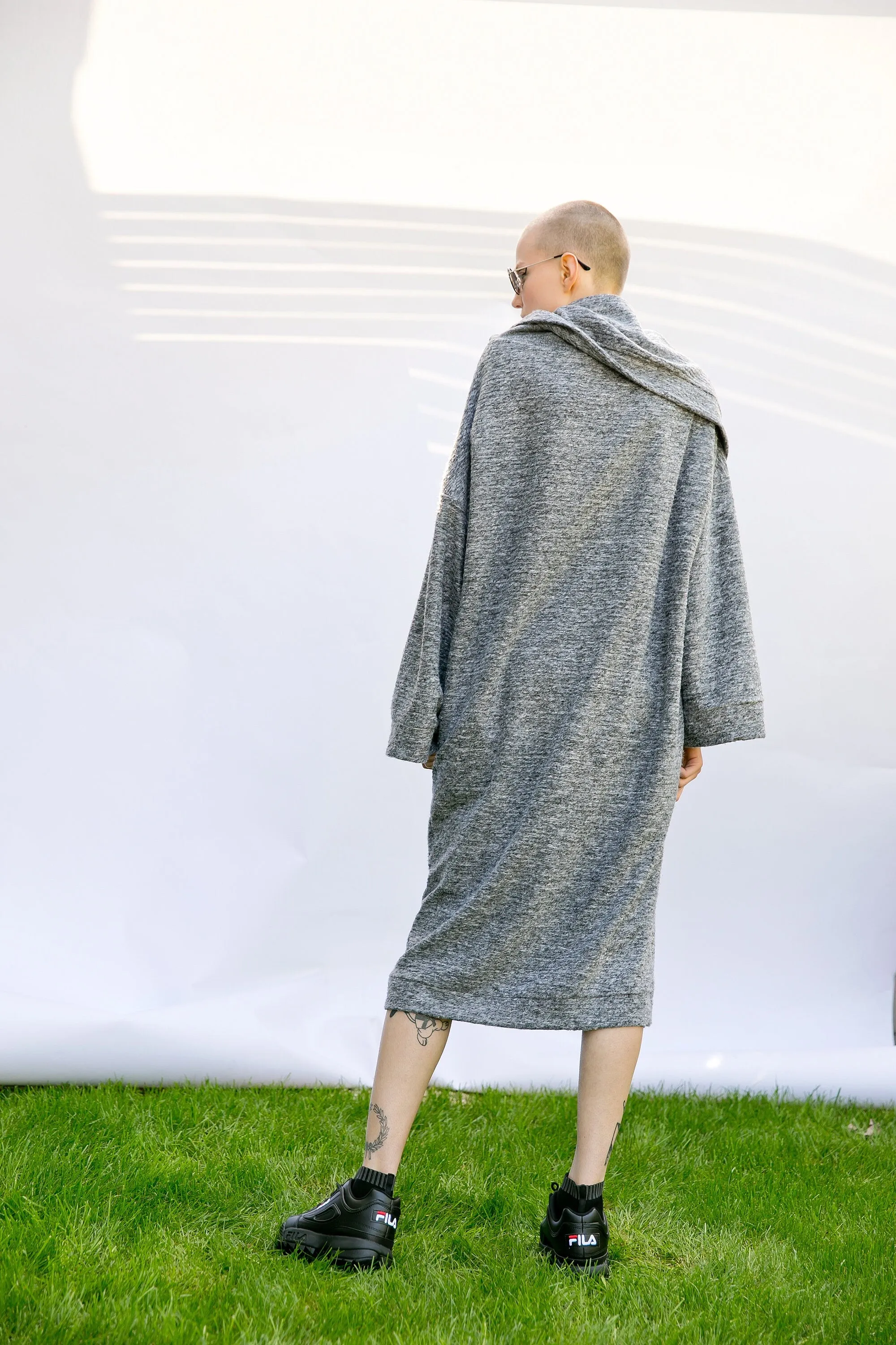 Loungewear Dress, Holiday Dress, Women Comfortwear, Winter Sweater Dress, Gray Cozy Dress, Fall Clothing, Plus Size Dress, Soft Knit Tunic
