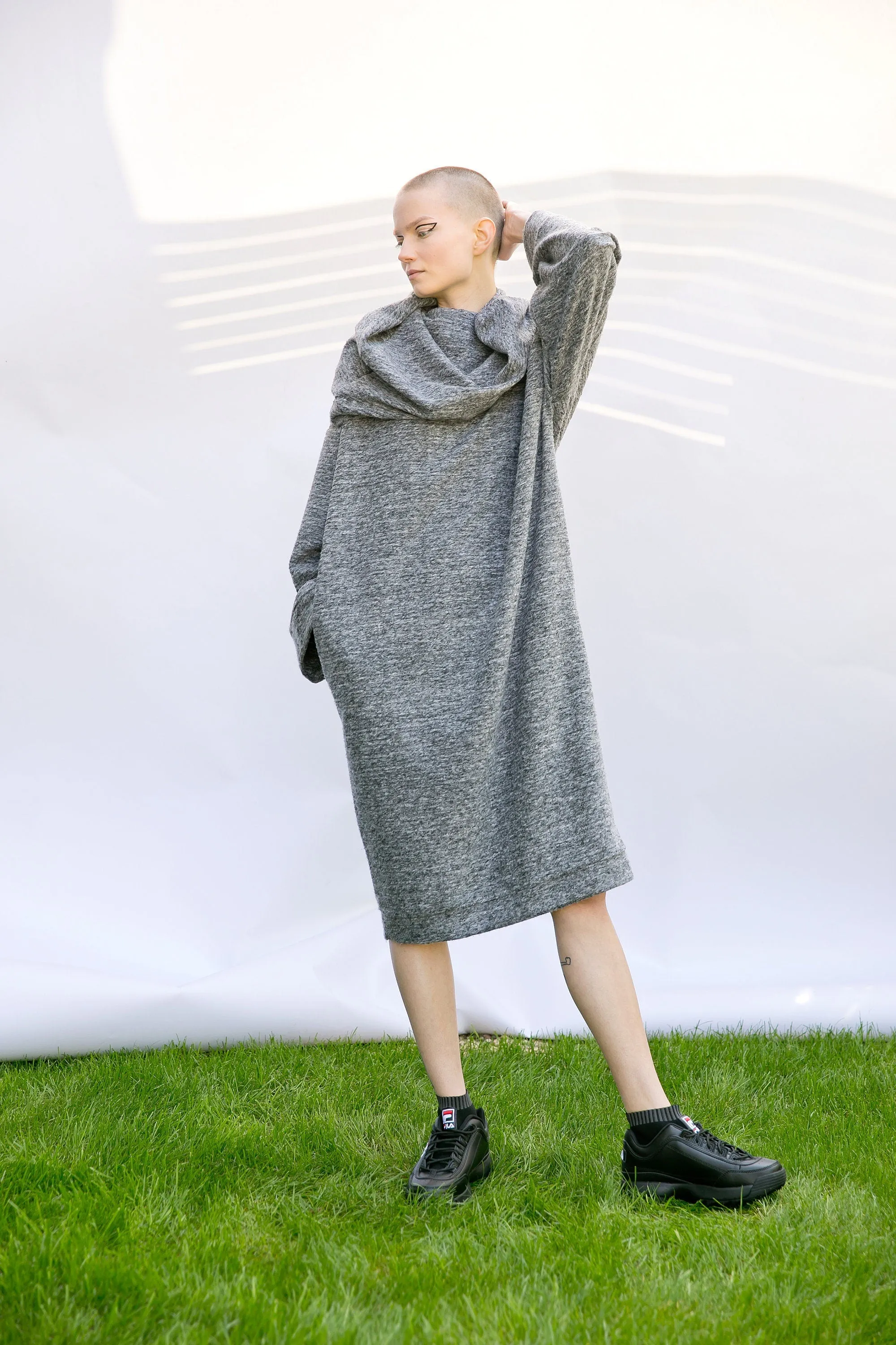 Loungewear Dress, Holiday Dress, Women Comfortwear, Winter Sweater Dress, Gray Cozy Dress, Fall Clothing, Plus Size Dress, Soft Knit Tunic
