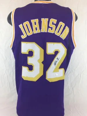 Magic Johnson Signed Autographed Los Angeles Lakers Basketball Jersey (JSA COA)