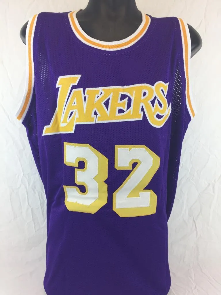 Magic Johnson Signed Autographed Los Angeles Lakers Basketball Jersey (JSA COA)