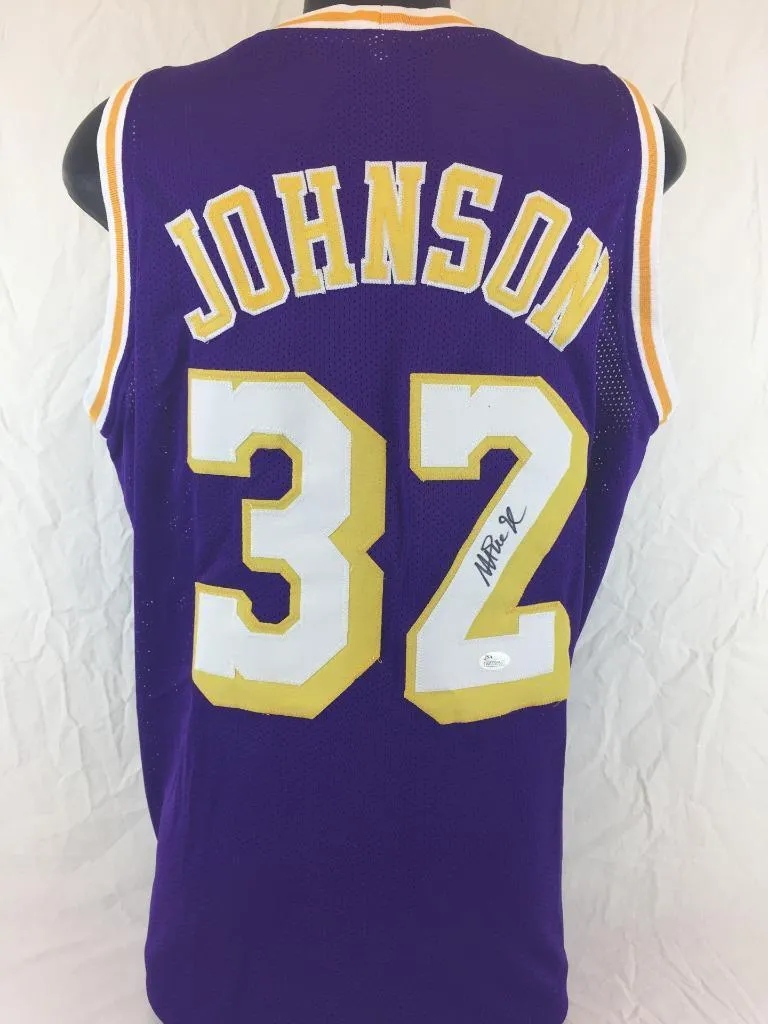 Magic Johnson Signed Autographed Los Angeles Lakers Basketball Jersey (JSA COA)