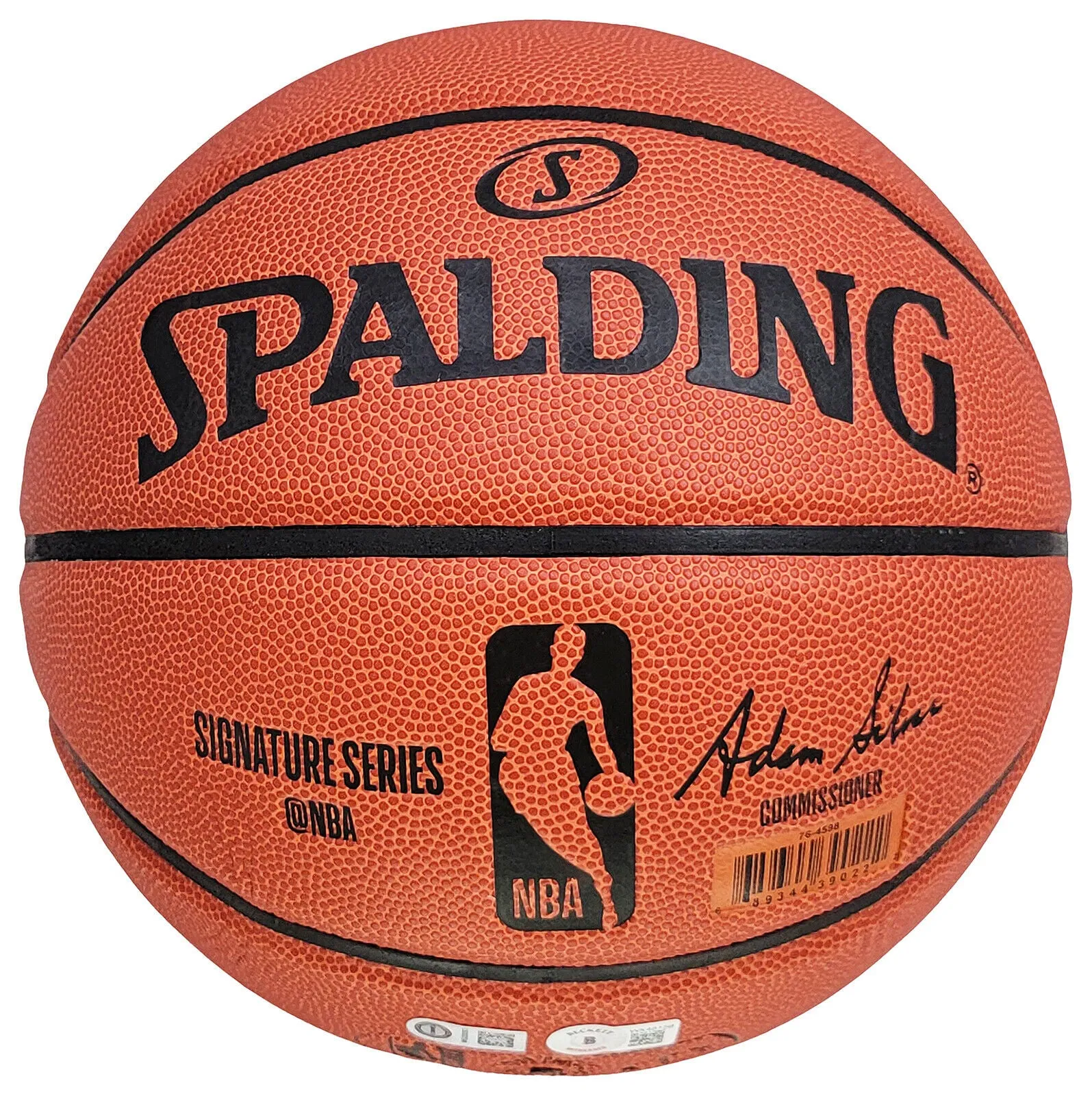 MANU GINOBILI AUTOGRAPHED SPALDING SIGNATURE BASKETBALL SPURS BECKETT 211904