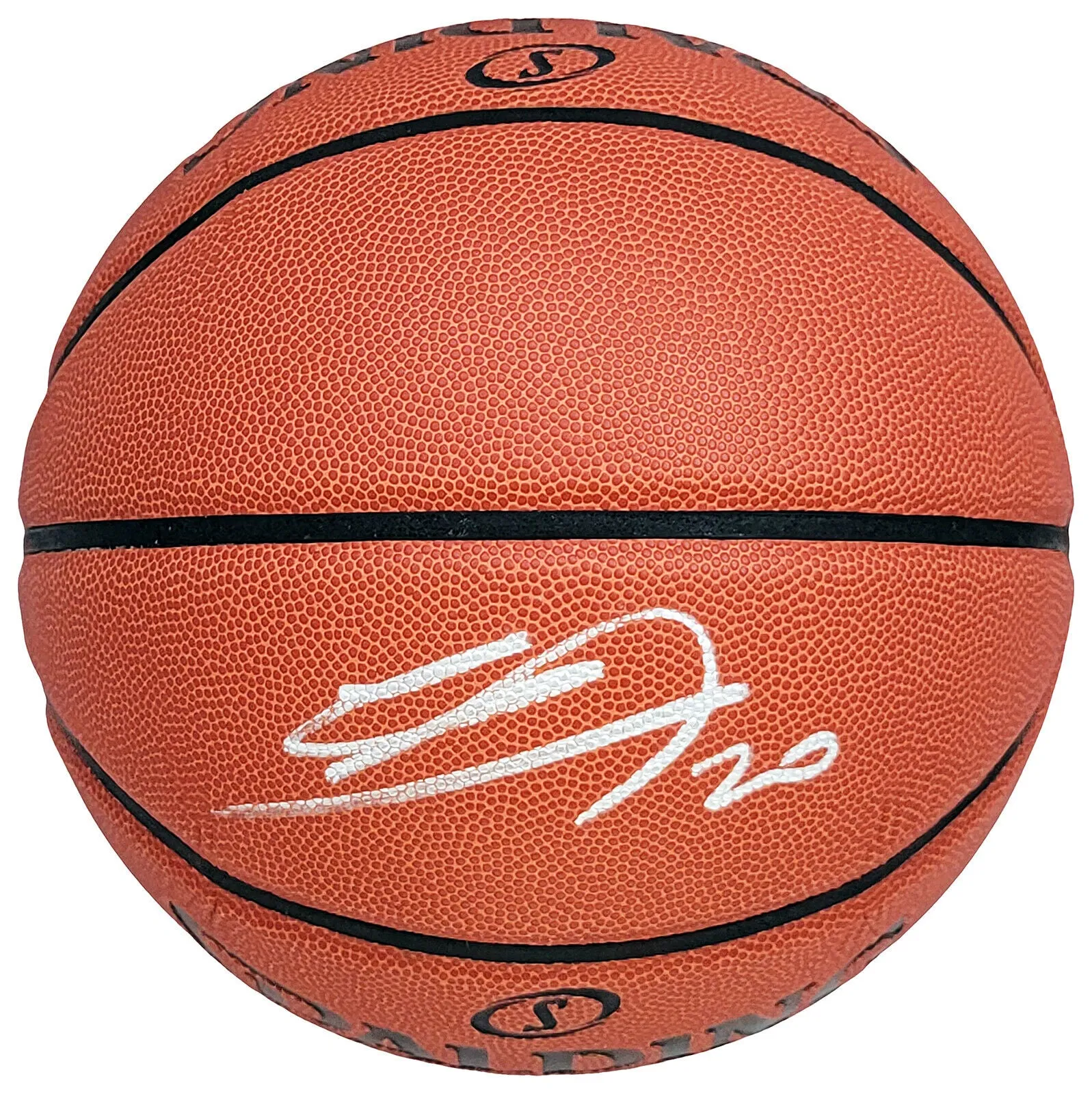 MANU GINOBILI AUTOGRAPHED SPALDING SIGNATURE BASKETBALL SPURS BECKETT 211904