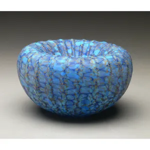 Medium Treasure Bowl in Blue Handblown Glass Bowl by Thomas Spake Studios