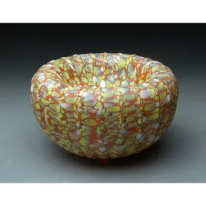 Medium Treasure Bowl in Orange Handblown Glass Bowl by Thomas Spake Studios