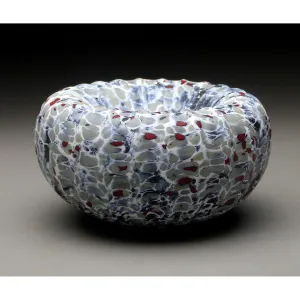 Medium Treasure Bowl in White Handblown Glass Bowl by Thomas Spake Studios