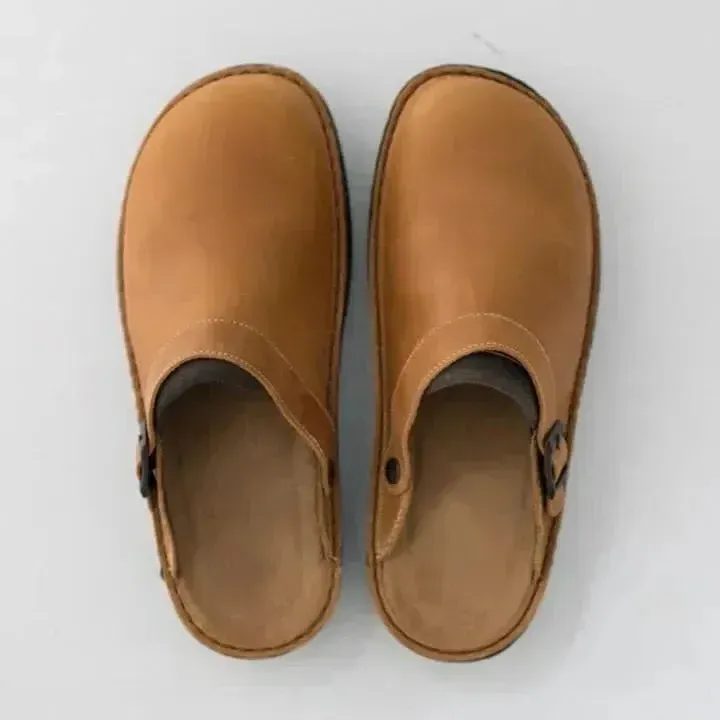 Men's Soft Leather Slippers - Proven Plantar Fasciitis, Foot and Heel Pain Relief