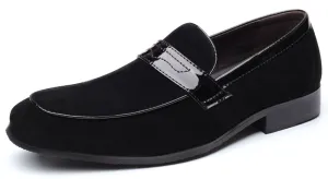 Men's Suede Penny Loafers Square Toe