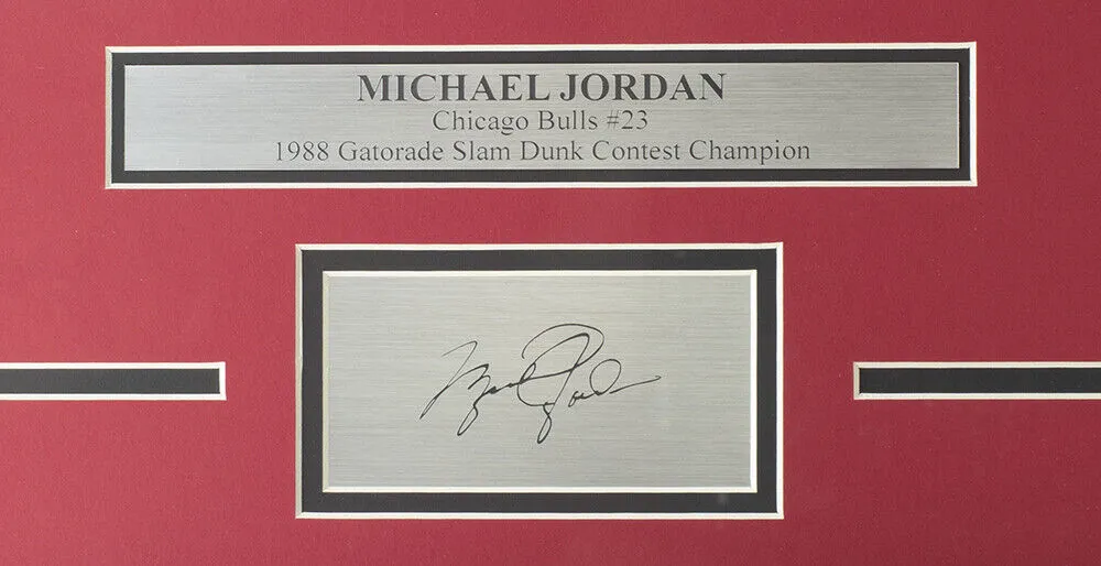 Michael Jordan Bulls Framed 8x10 Gatorade Dunk Photo w/Laser Engraved Signature