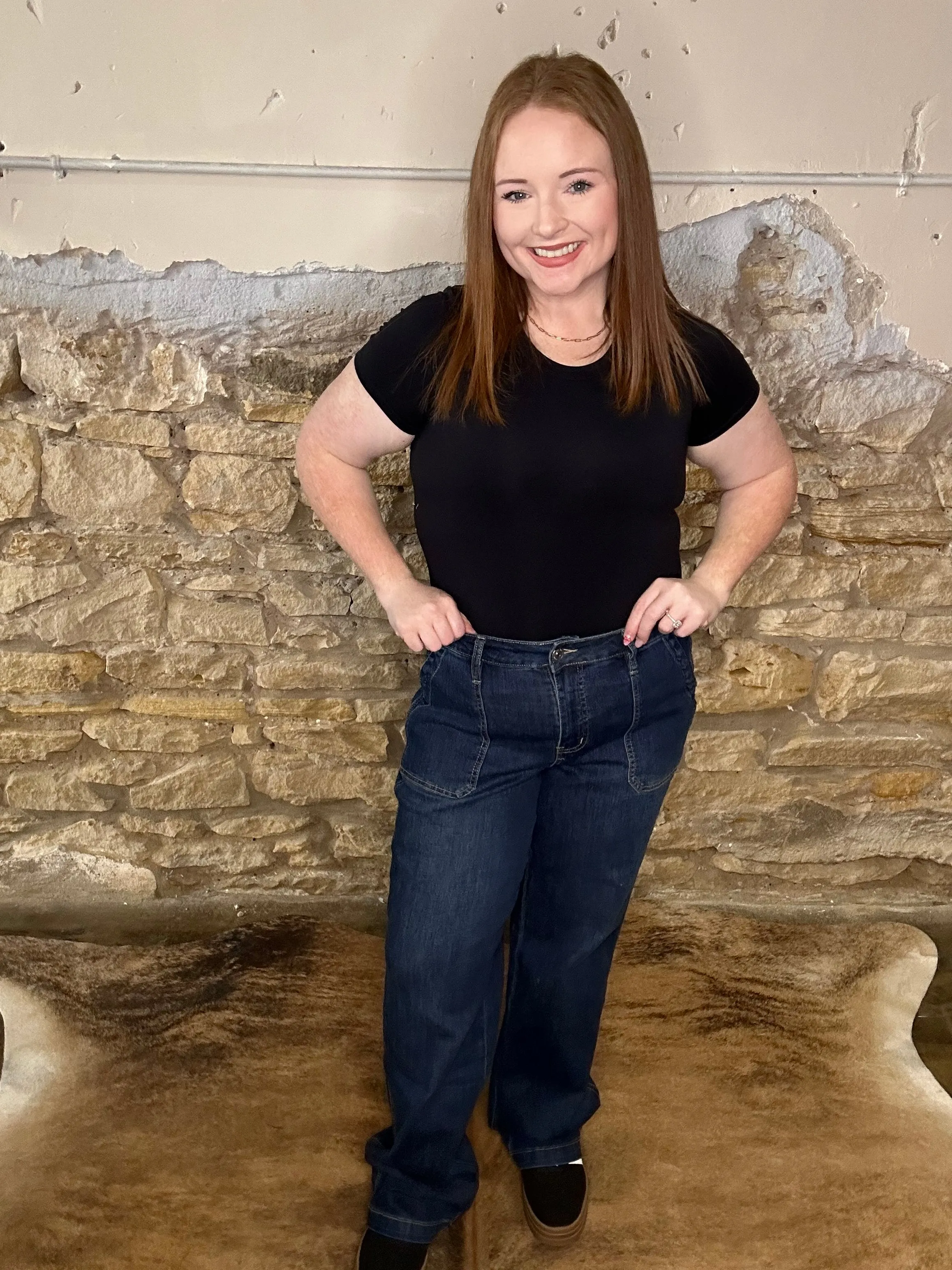 Missy high-rise wide leg jean