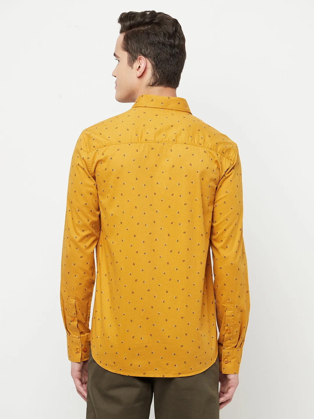 Mustard Floral Printed Shirt
