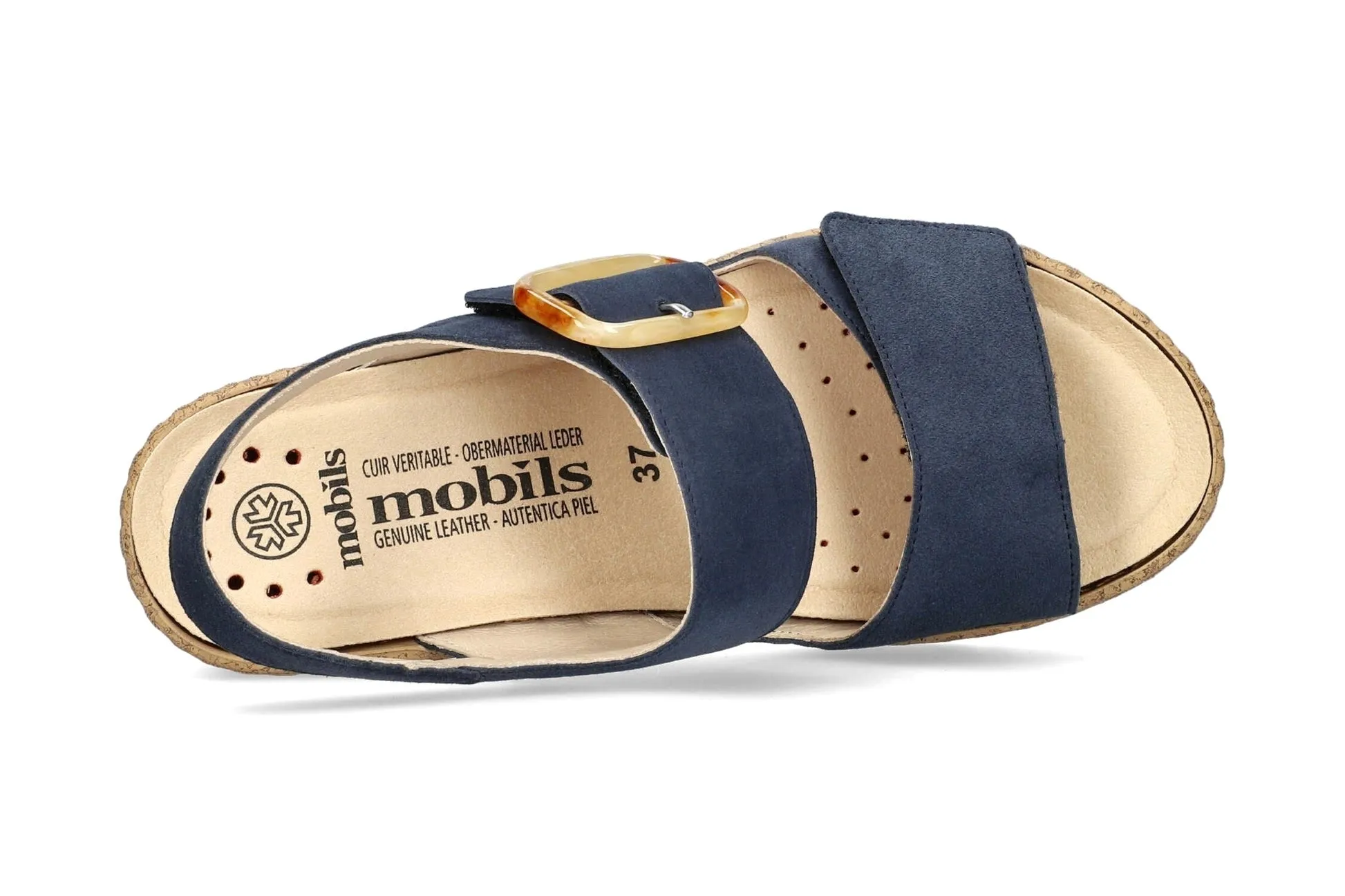 'Nasma' women's  ergonomic wide fit (H) sandal - Blue