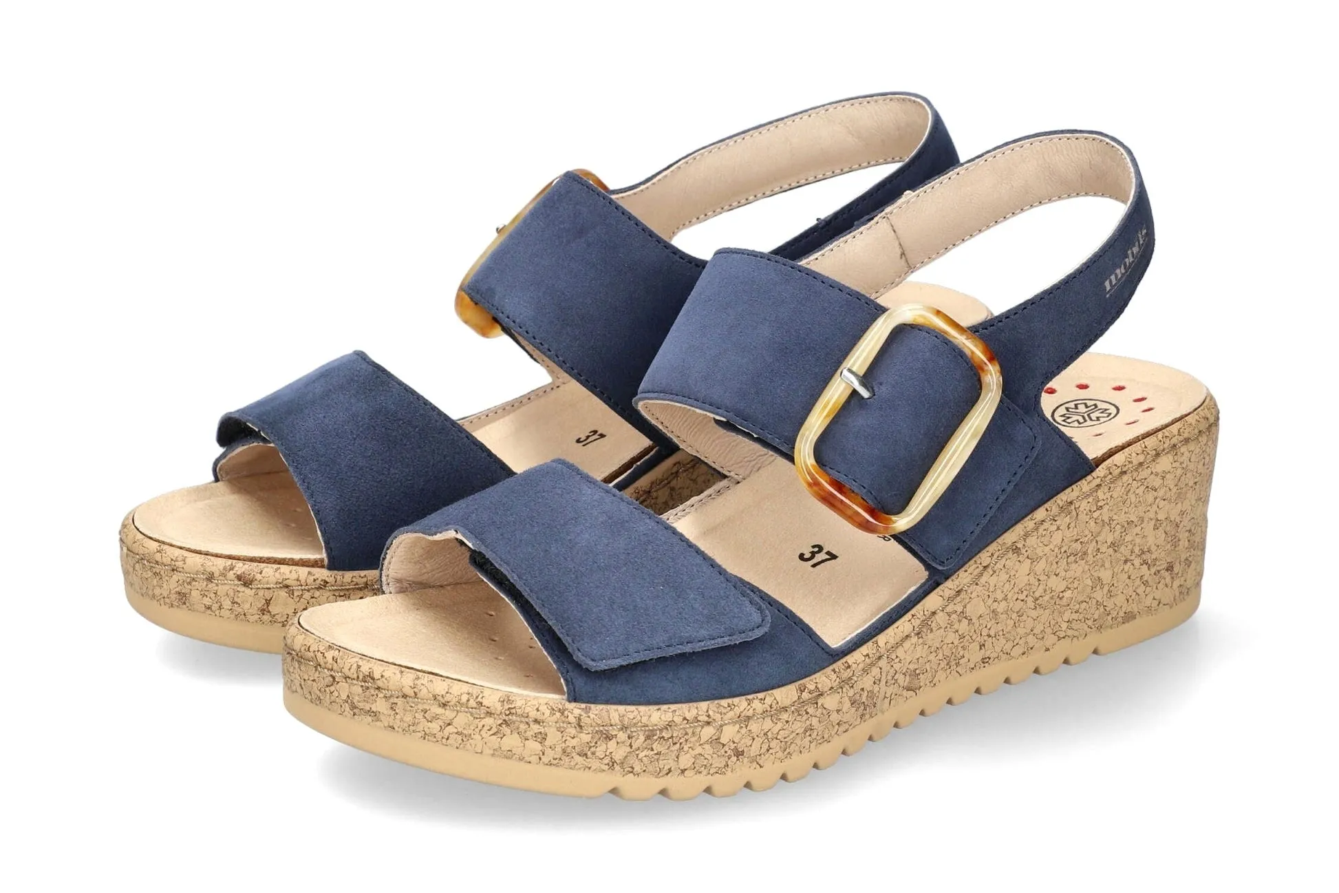 'Nasma' women's  ergonomic wide fit (H) sandal - Blue