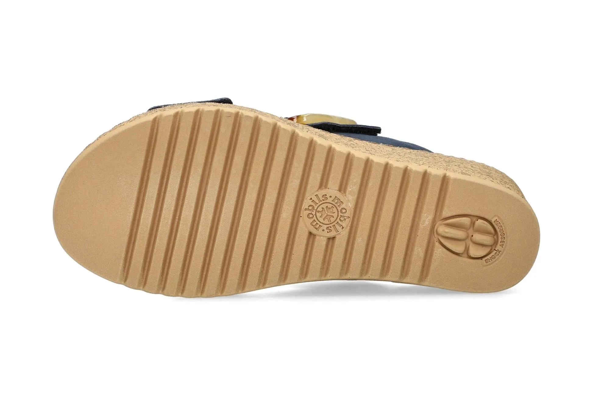 'Nasma' women's  ergonomic wide fit (H) sandal - Blue
