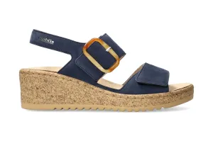 'Nasma' women's  ergonomic wide fit (H) sandal - Blue