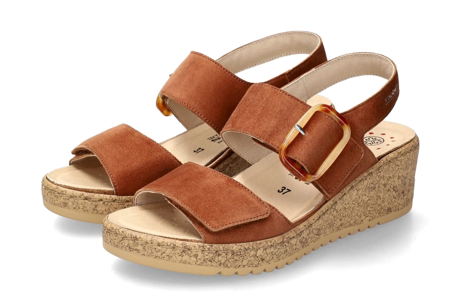 'Nasma' women's  ergonomic wide fit (H) sandal - Brown