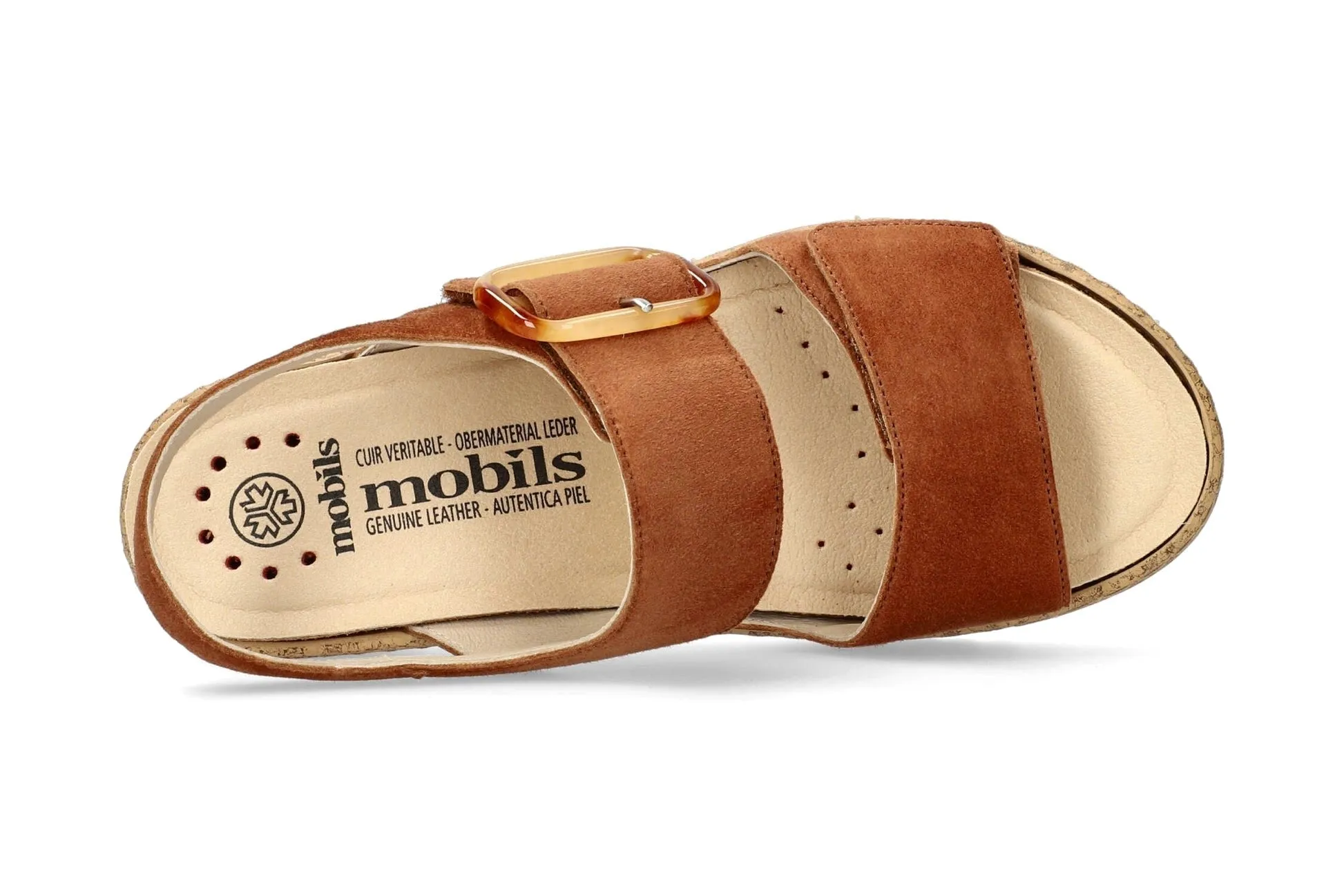 'Nasma' women's  ergonomic wide fit (H) sandal - Brown