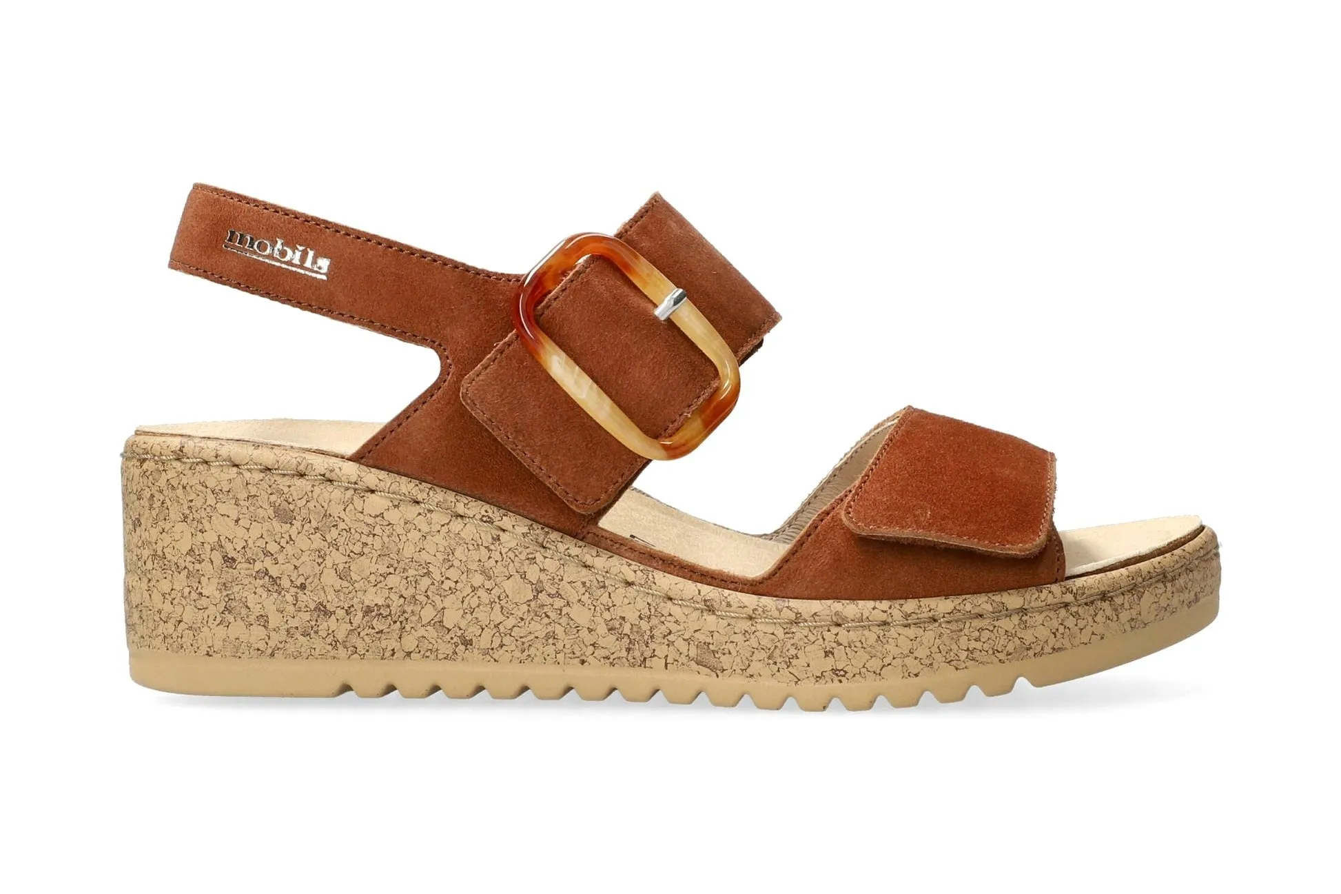 'Nasma' women's  ergonomic wide fit (H) sandal - Brown