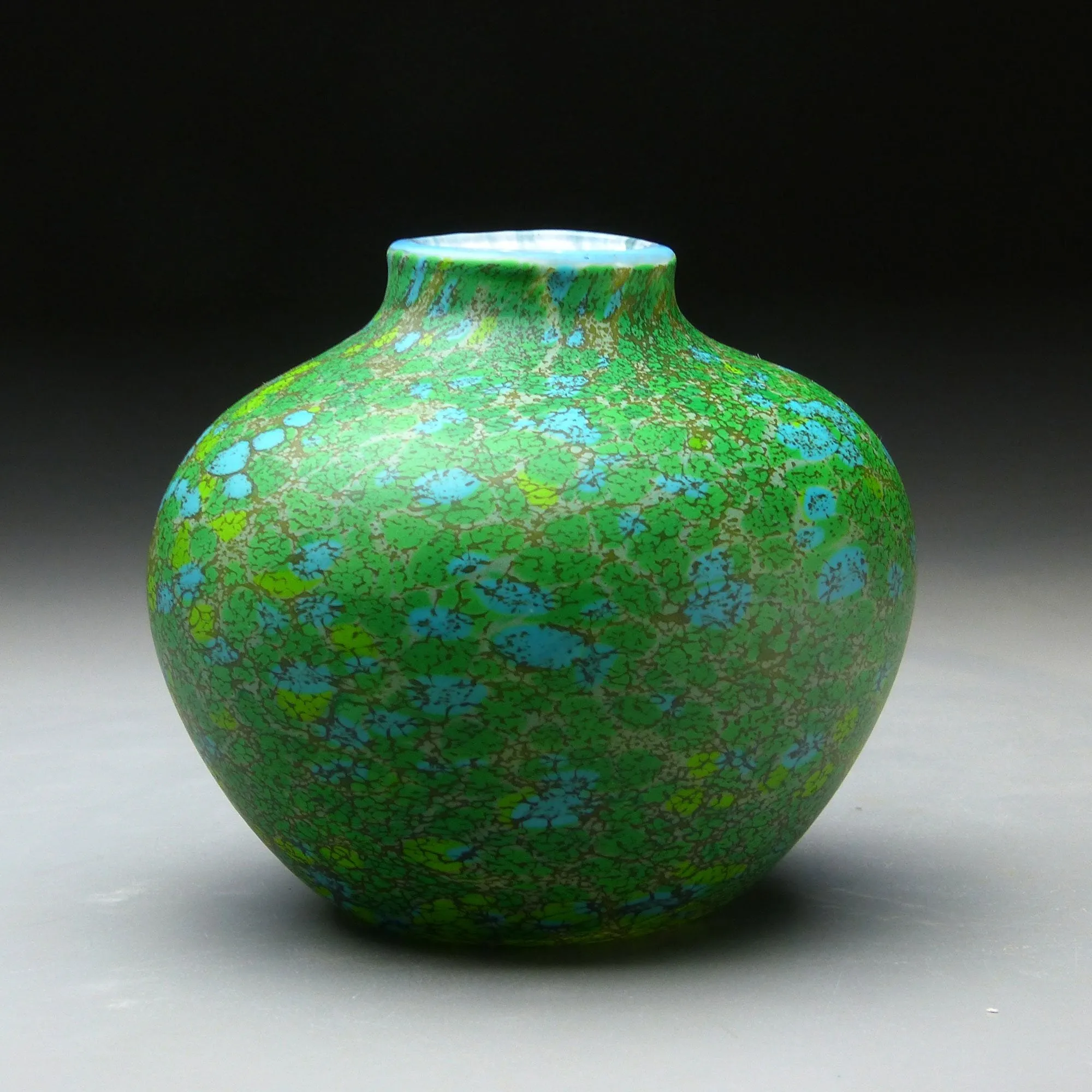 Native Vessel in Green Handblown Glass Vase by Thomas Spake Studios