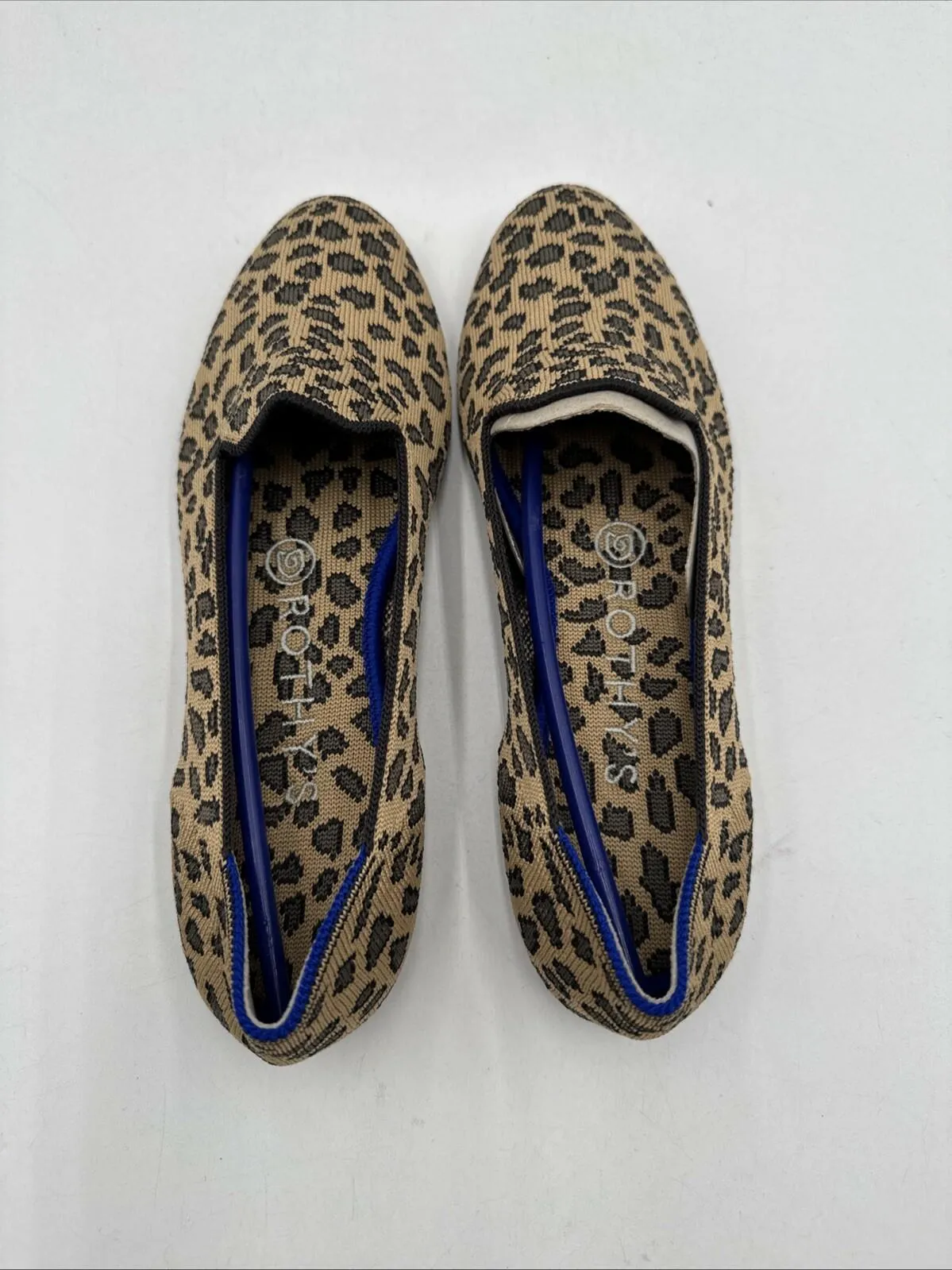 NWOB Rothy’s “THE LOAFERS” Leopard Print Knit Round Toe Slip On Flats Size 7 - Very Good
