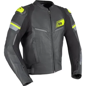 Oxford Cypher 1.0 Leather Jacket Black / Fluo Yellow