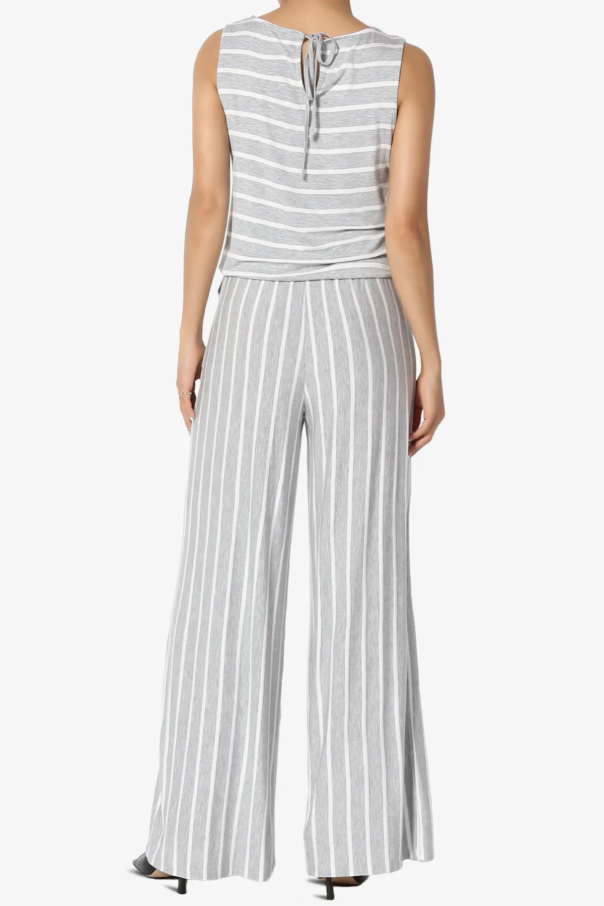 Petra Stripe Sleeveless Wide Leg Jumpsuit