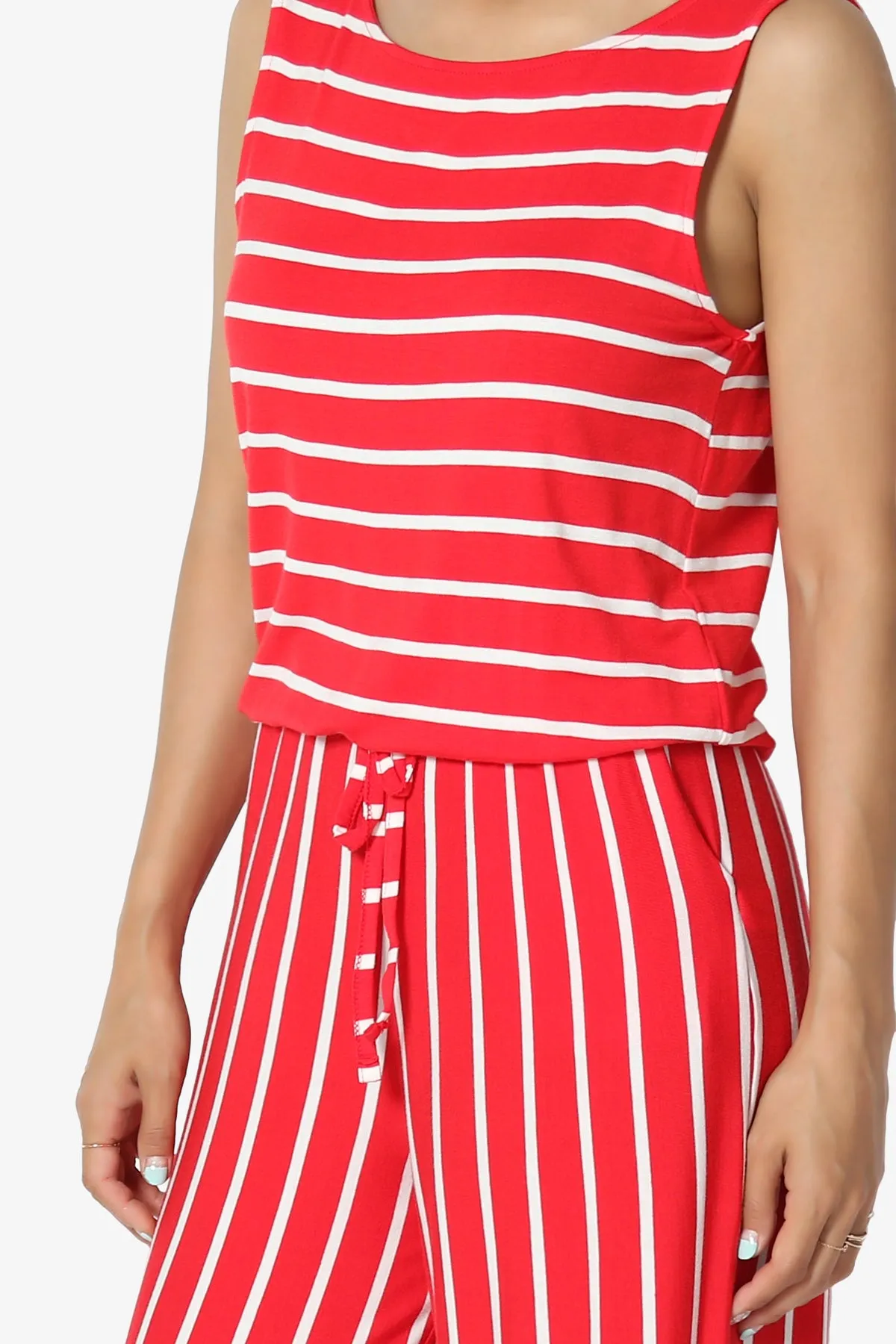 Petra Stripe Sleeveless Wide Leg Jumpsuit