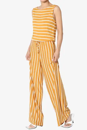Petra Stripe Sleeveless Wide Leg Jumpsuit