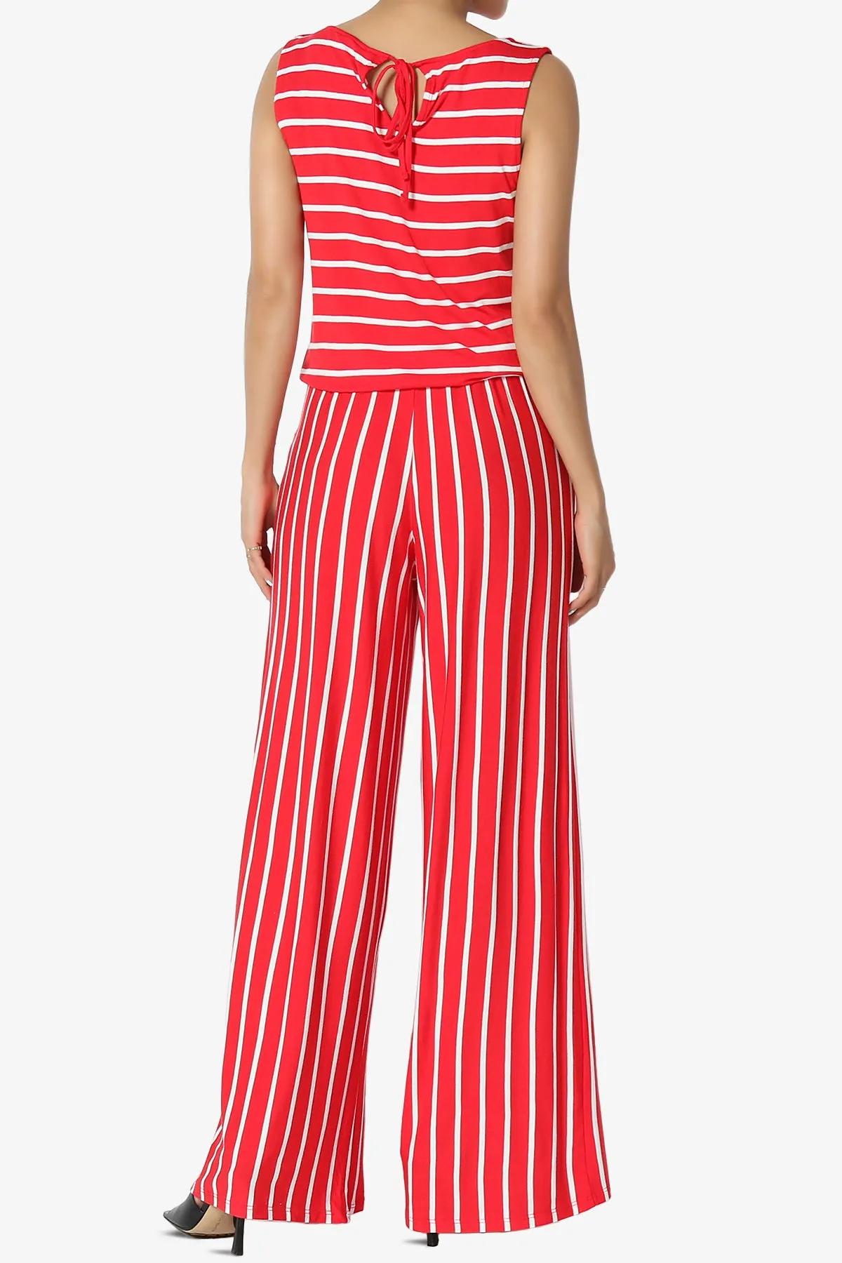 Petra Stripe Sleeveless Wide Leg Jumpsuit