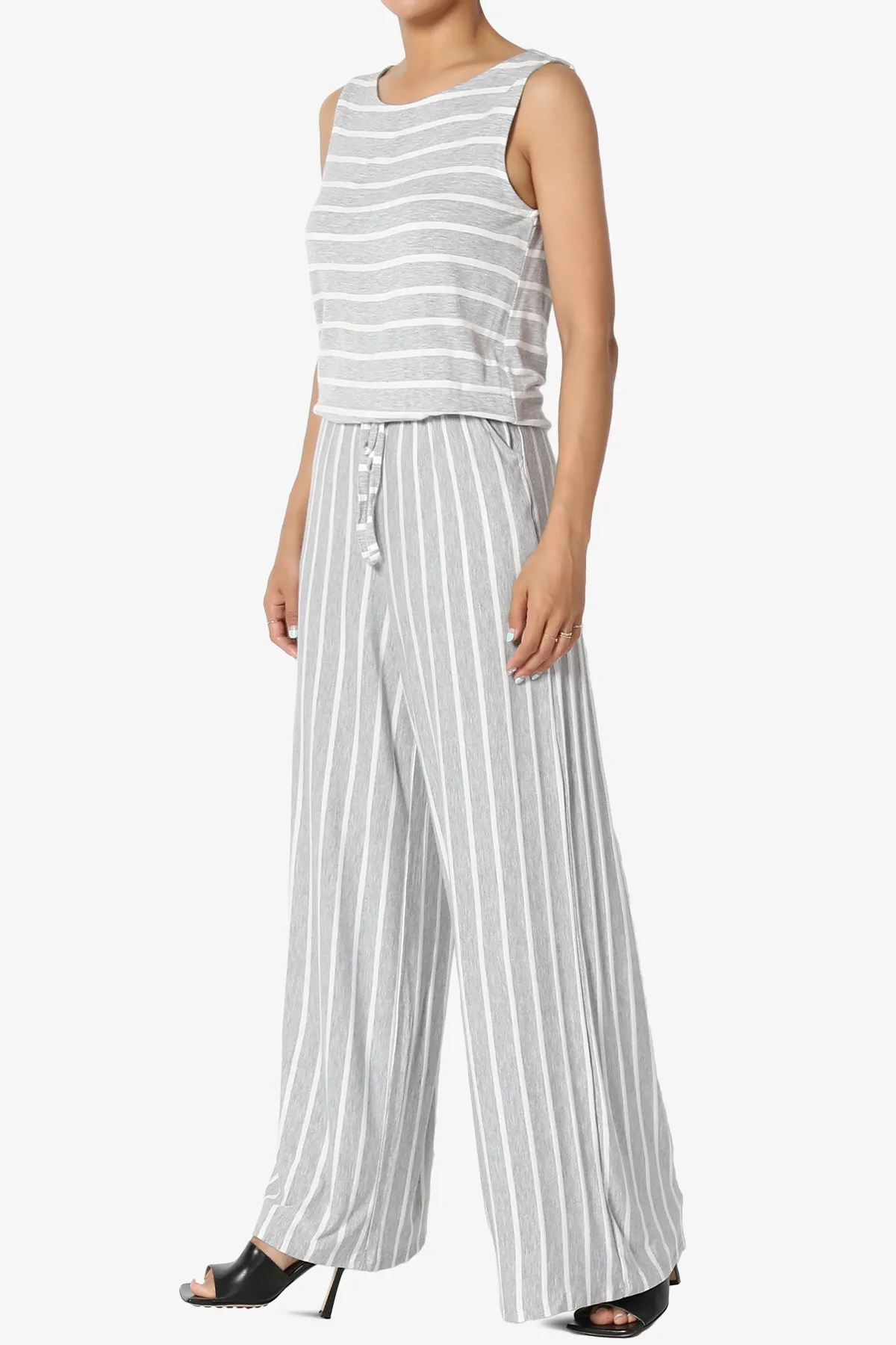 Petra Stripe Sleeveless Wide Leg Jumpsuit