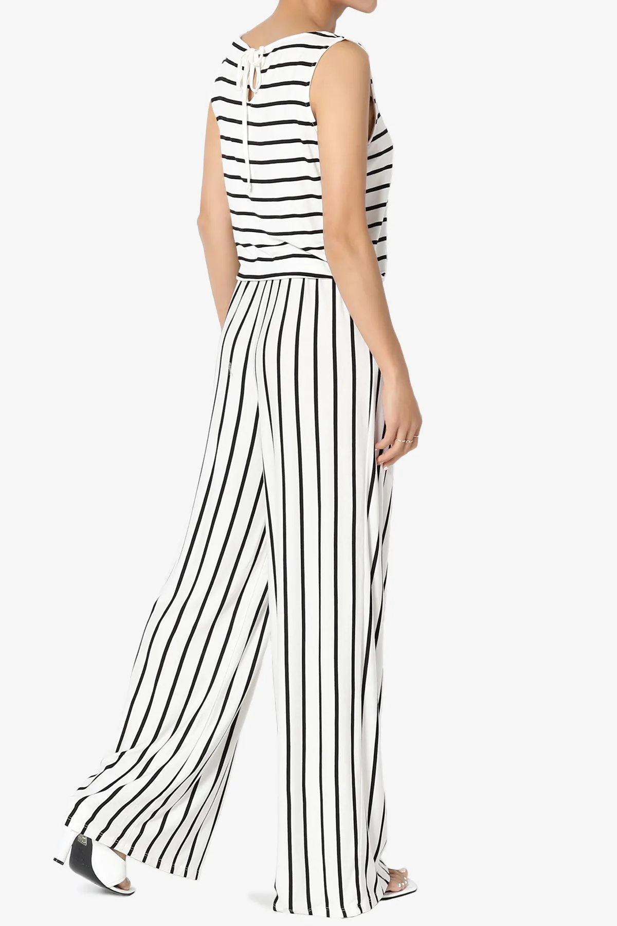 Petra Stripe Sleeveless Wide Leg Jumpsuit