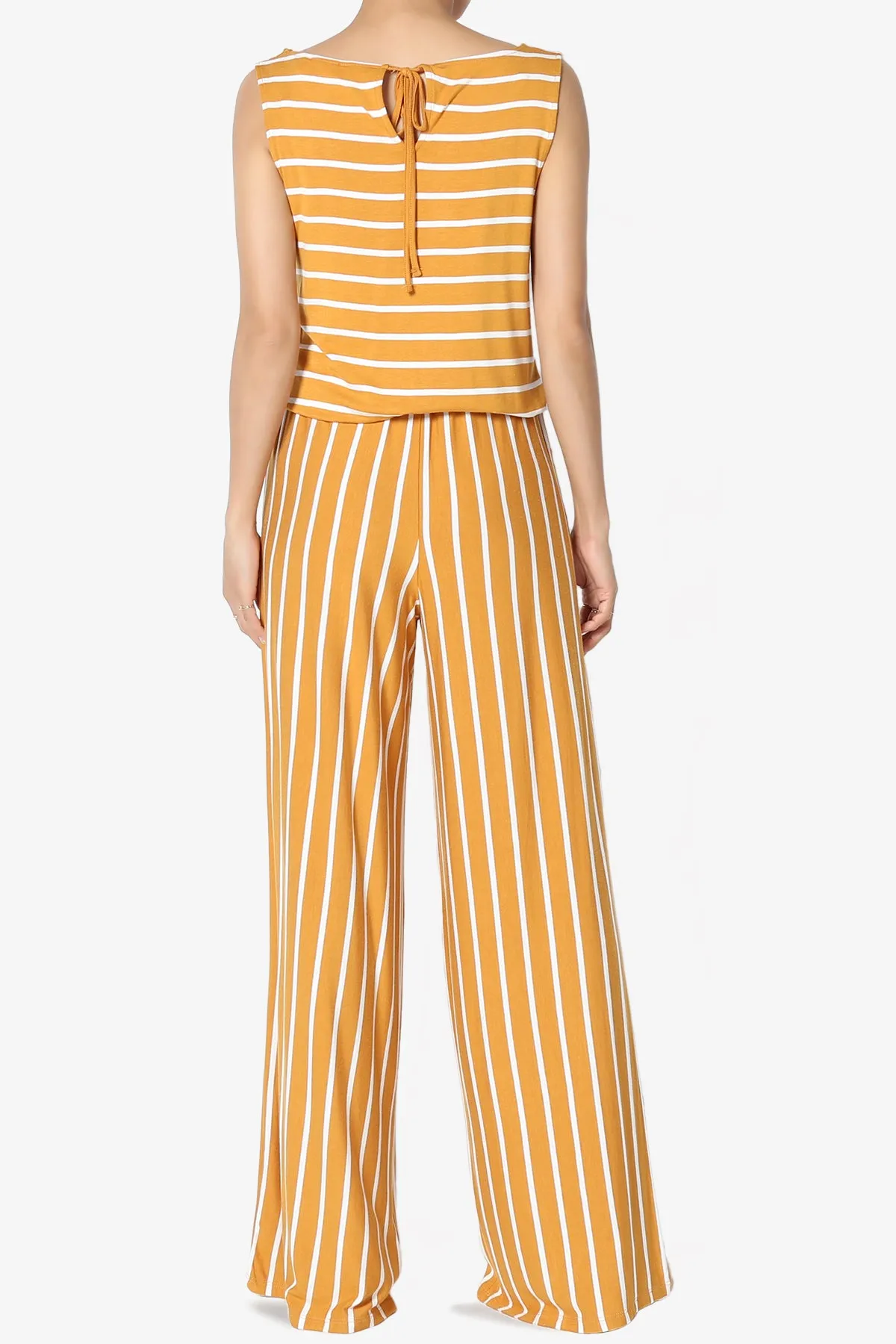 Petra Stripe Sleeveless Wide Leg Jumpsuit
