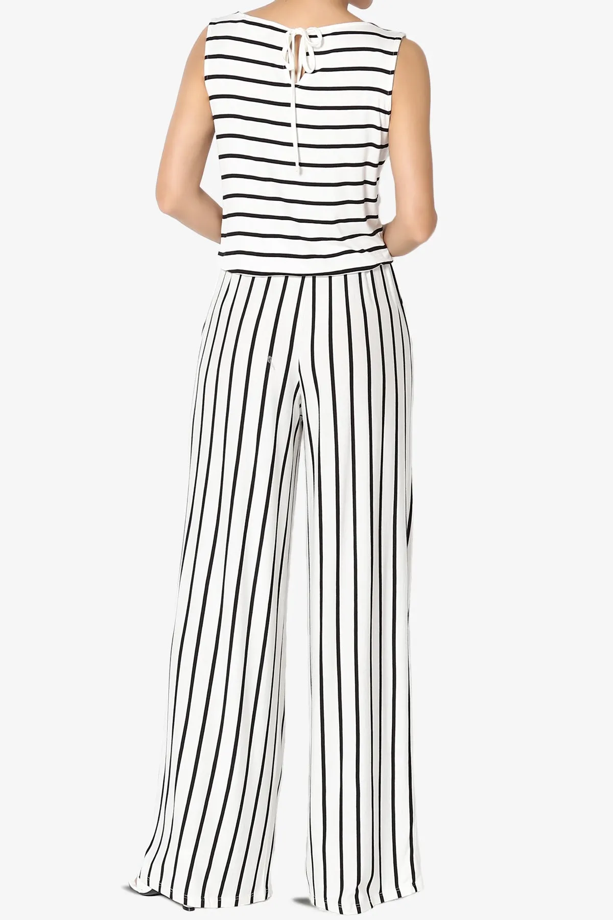 Petra Stripe Sleeveless Wide Leg Jumpsuit