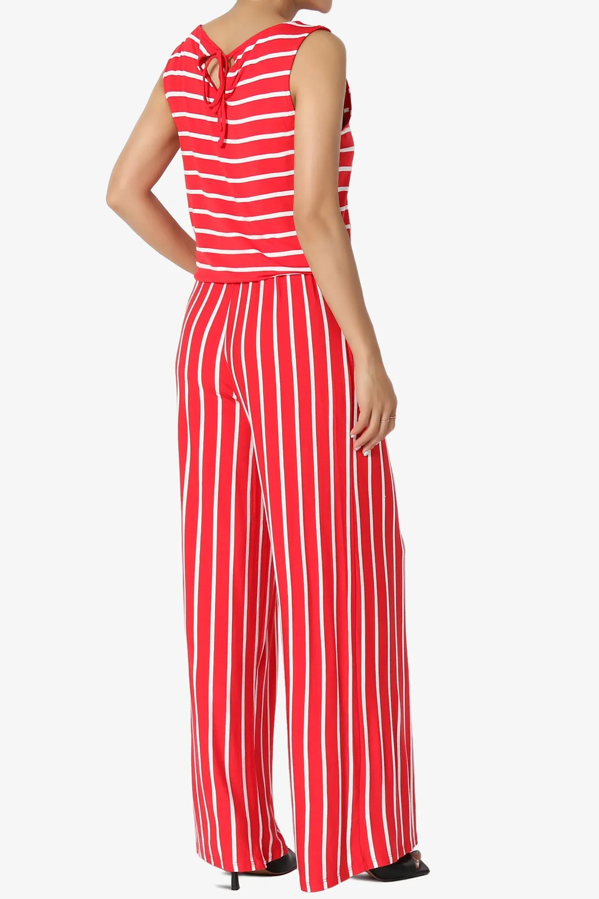 Petra Stripe Sleeveless Wide Leg Jumpsuit