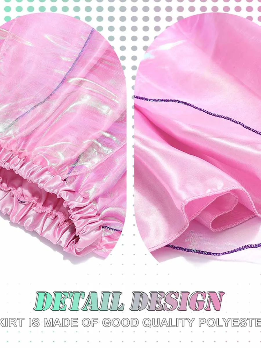 Pink Reflective Multi-layered Dance Skirt