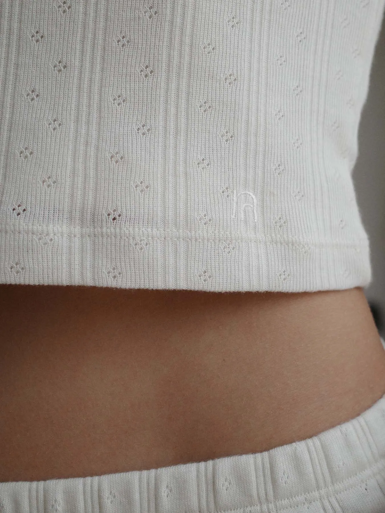 POINTELLE - Baby Tee • Milk