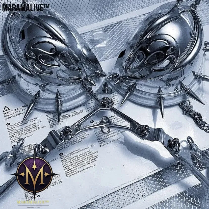 Punk Futuristic Silver Metallic Performance Suit