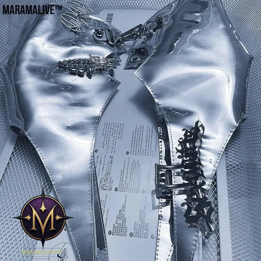 Punk Futuristic Silver Metallic Performance Suit