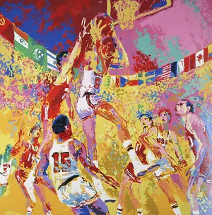 "Basketball" By Leroy Neiman Signed Artist's Proof AP Silkscreen 1972 w/ COA