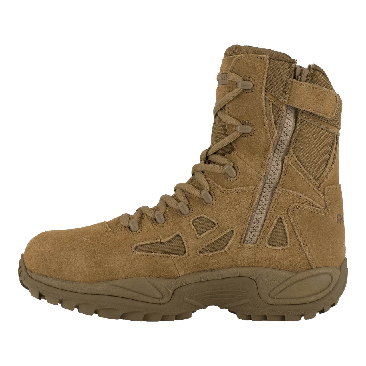 Reebok Tactical Men's 8 Inch Rapid Response RB Composite Toe Side Zip Boots Coyote Brown RB8850