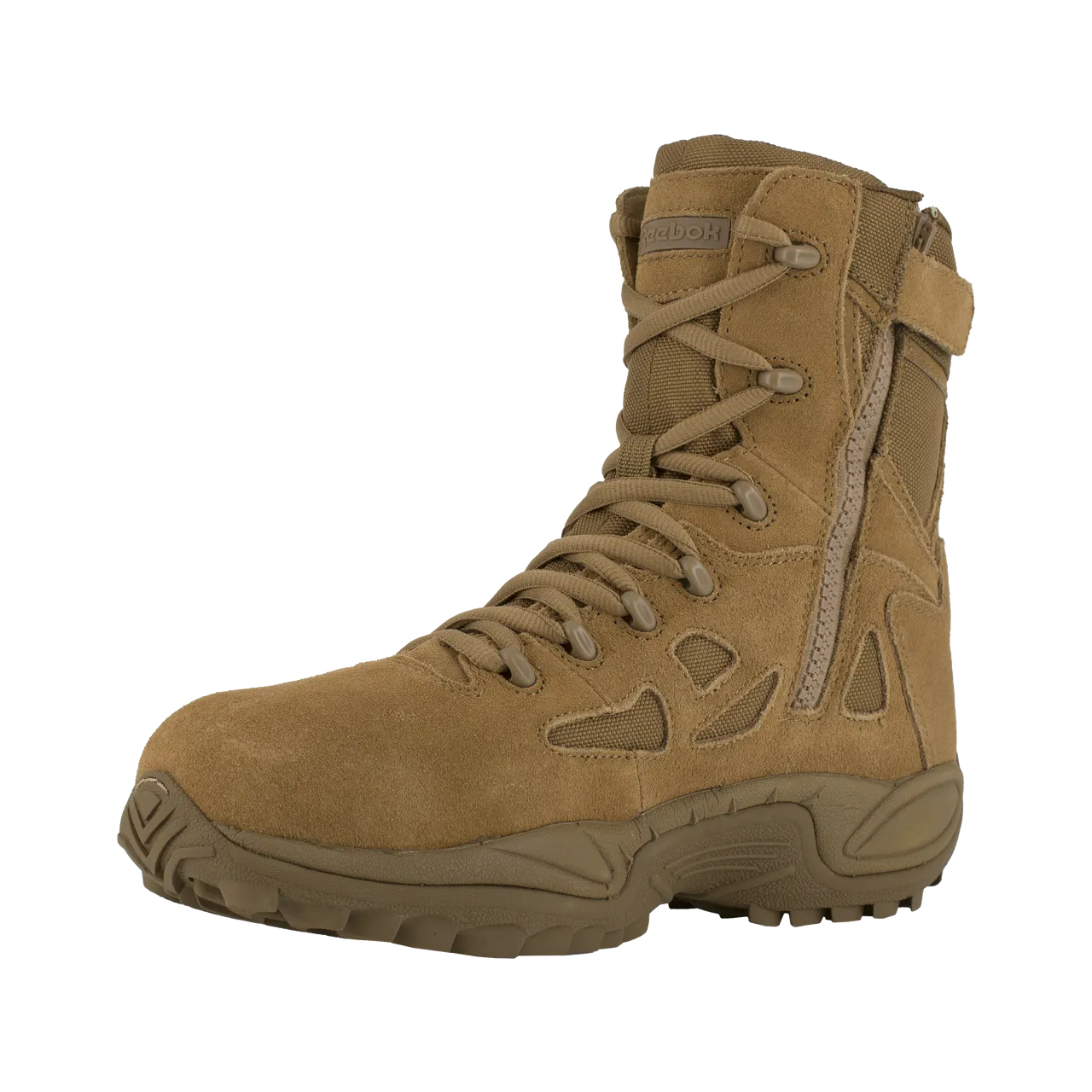 Reebok Tactical Men's 8 Inch Rapid Response RB Composite Toe Side Zip Boots Coyote Brown RB8850