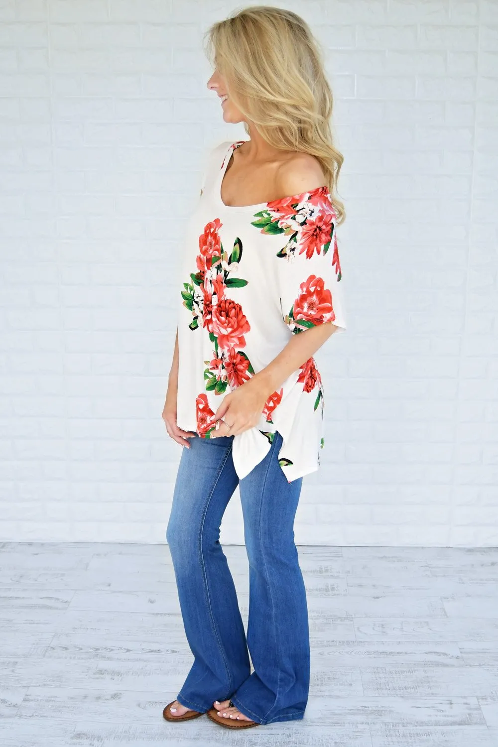 River of Roses Floral Top