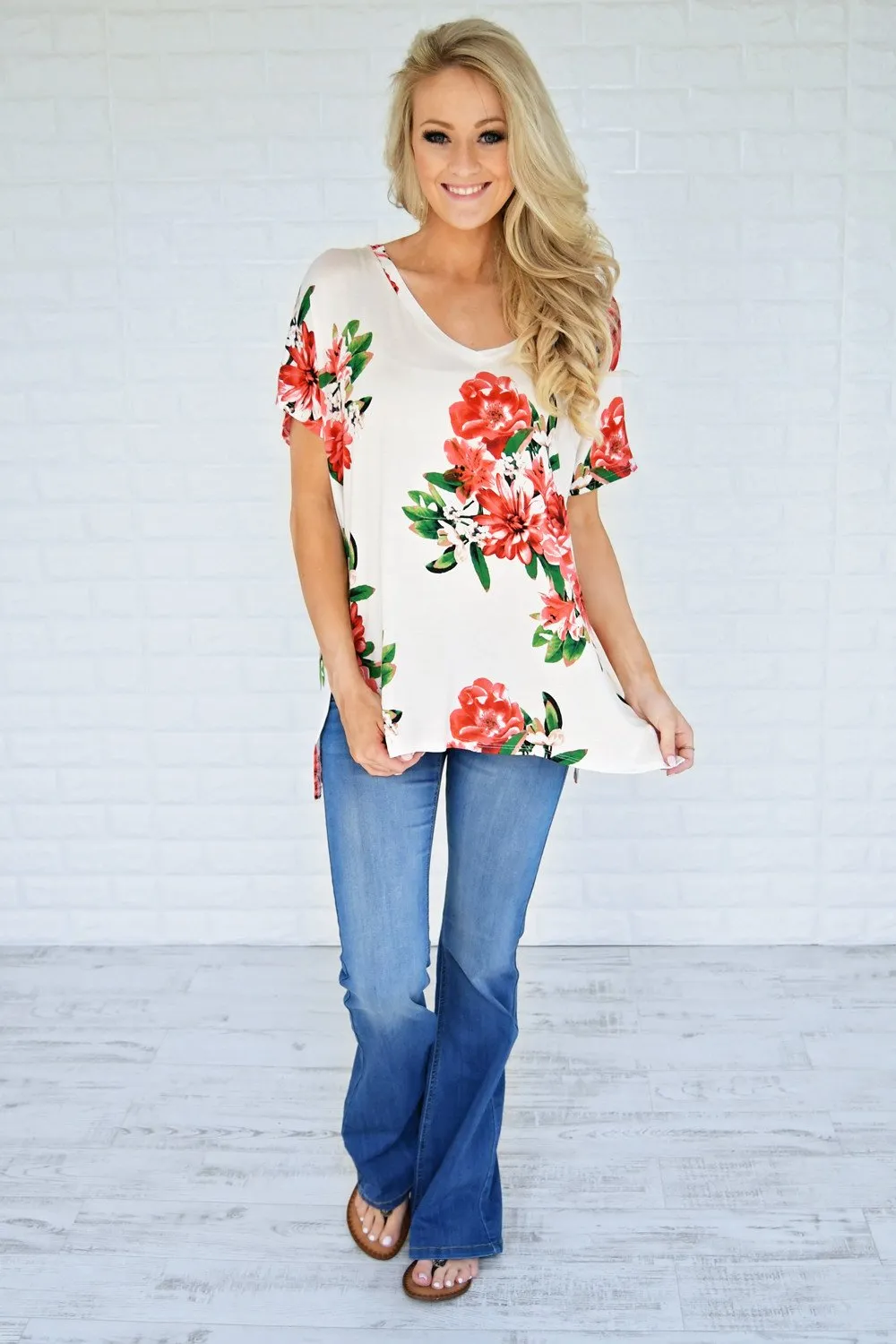 River of Roses Floral Top